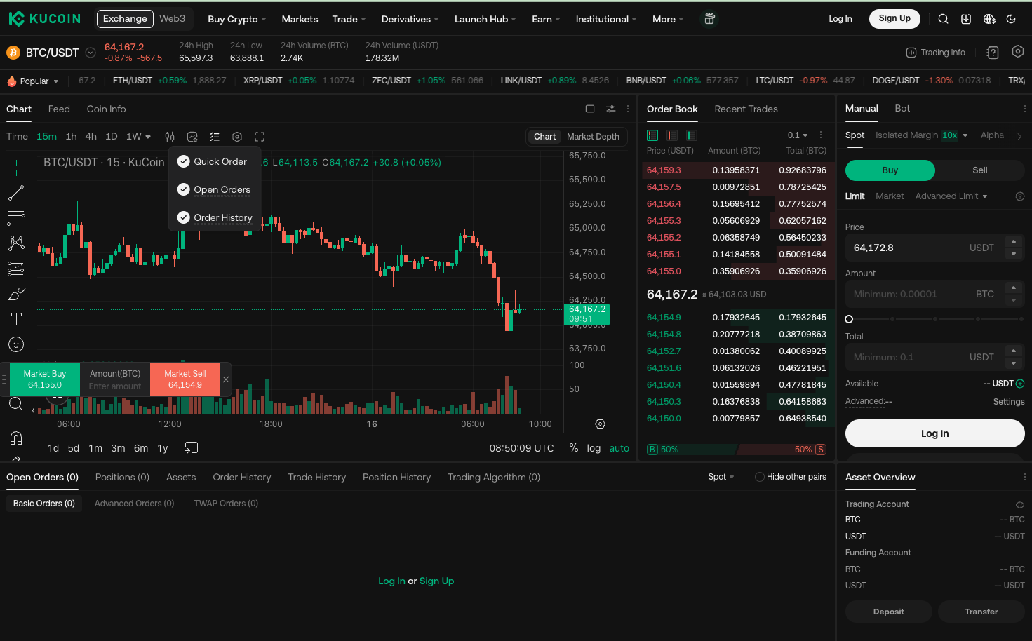 KuCoin altcoin exchange interface — the multi-market venue style a KuCoin clone script replicates